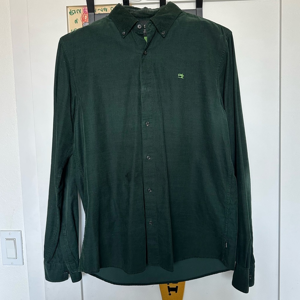 Scotch & Soda Men' Green Button-Up Shirt